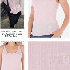 BURBERRY KNIT OF SOFT CASHMERE & MULBERRY SILK BLEND PINK TANK TOP, TRY PINK!